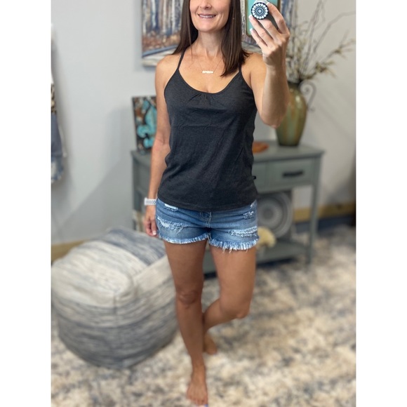 Scoop Mesh Racerback Tank Charcoal Gray 0060 - Picture 3 of 10